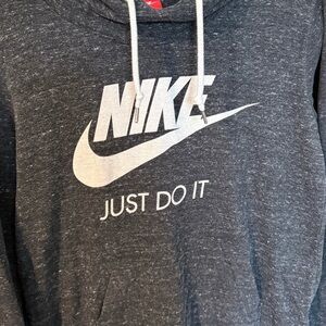 Nike Dark Gray Hoodie with White Accents